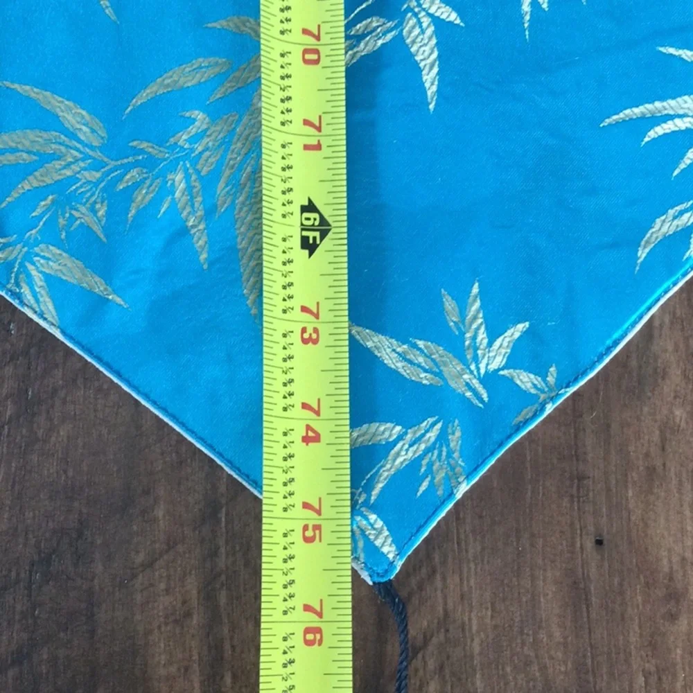 NEW Table Runner Aqua Blue with gold shimmery designs.